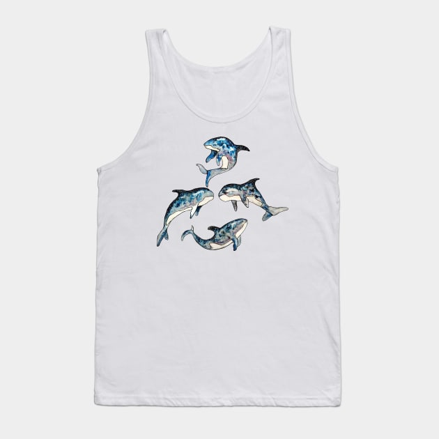 killer whale in Space Tank Top by msmart